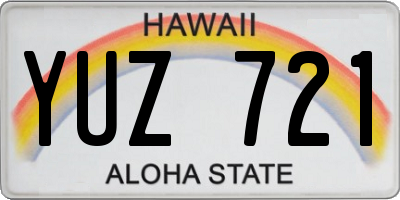HI license plate YUZ721