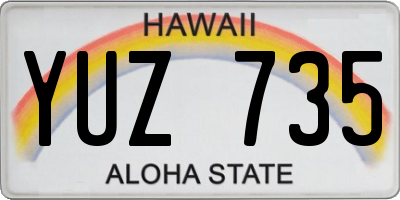 HI license plate YUZ735