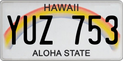 HI license plate YUZ753