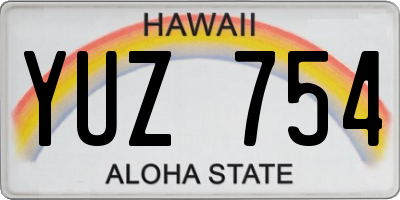 HI license plate YUZ754