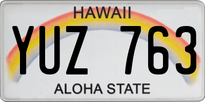 HI license plate YUZ763