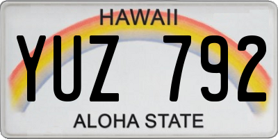 HI license plate YUZ792