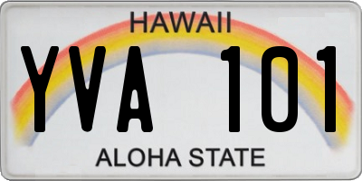 HI license plate YVA101