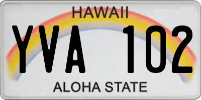 HI license plate YVA102