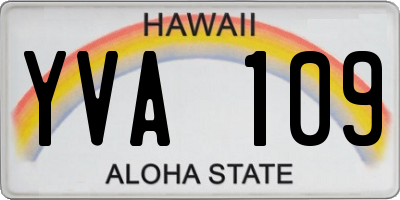 HI license plate YVA109
