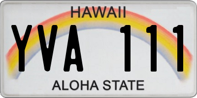 HI license plate YVA111