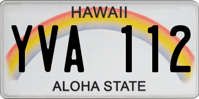 HI license plate YVA112