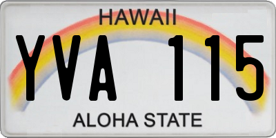 HI license plate YVA115