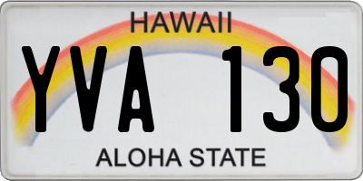 HI license plate YVA130