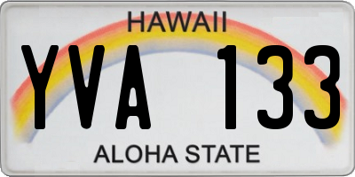 HI license plate YVA133