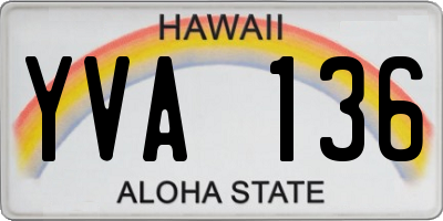 HI license plate YVA136