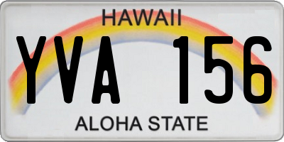 HI license plate YVA156