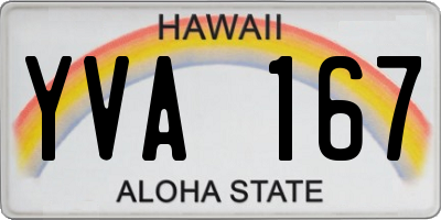 HI license plate YVA167