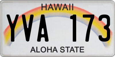 HI license plate YVA173