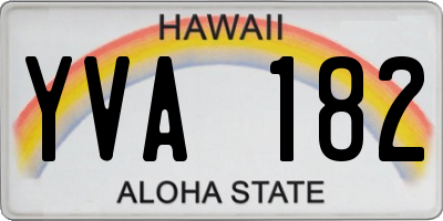 HI license plate YVA182