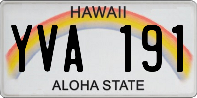 HI license plate YVA191
