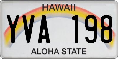 HI license plate YVA198