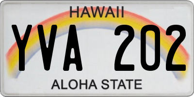 HI license plate YVA202