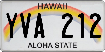 HI license plate YVA212