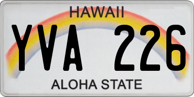 HI license plate YVA226