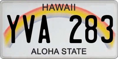 HI license plate YVA283