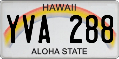 HI license plate YVA288