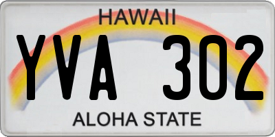 HI license plate YVA302