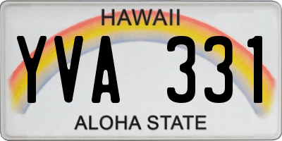 HI license plate YVA331