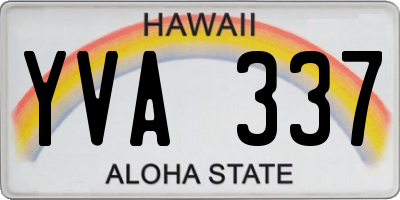 HI license plate YVA337
