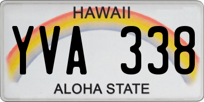 HI license plate YVA338