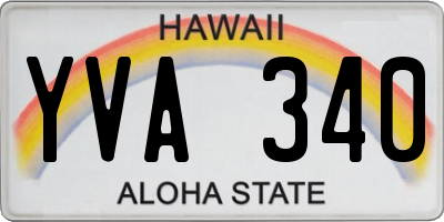HI license plate YVA340