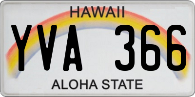 HI license plate YVA366