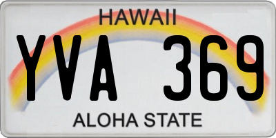 HI license plate YVA369
