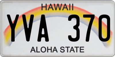 HI license plate YVA370