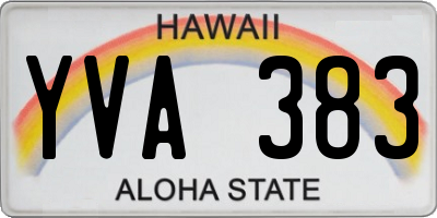 HI license plate YVA383