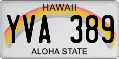 HI license plate YVA389