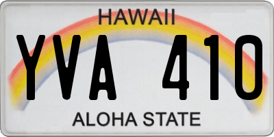 HI license plate YVA410
