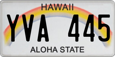 HI license plate YVA445