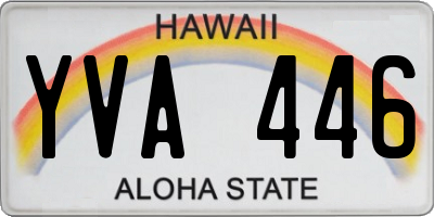 HI license plate YVA446