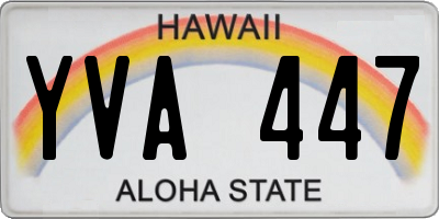 HI license plate YVA447