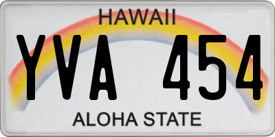 HI license plate YVA454