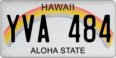 HI license plate YVA484