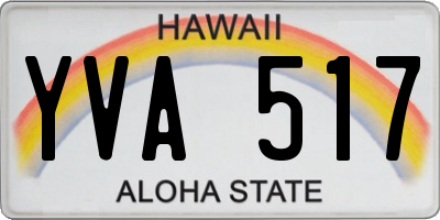 HI license plate YVA517