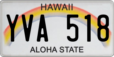HI license plate YVA518