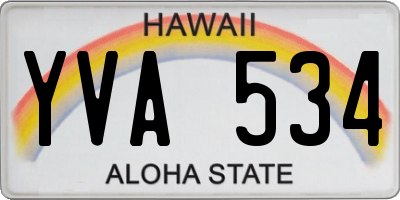 HI license plate YVA534