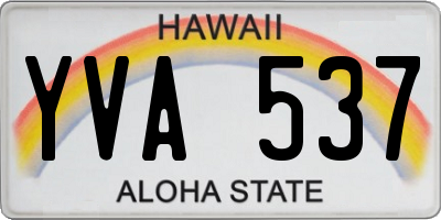 HI license plate YVA537