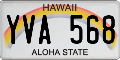 HI license plate YVA568