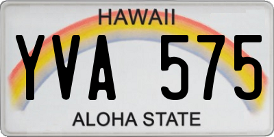 HI license plate YVA575