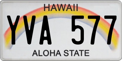 HI license plate YVA577