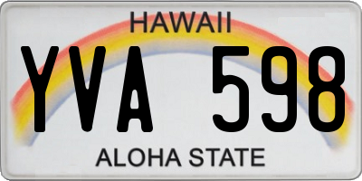 HI license plate YVA598
